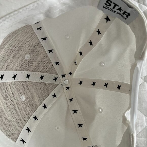 Golden Goose White Cream Adjustable Baseball Hat Cap With Star NWOT - Picture 15 of 16